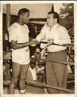 ROBINSON, SUGAR RAY & MARCEL CERDAN WIRE PHOTO (LATE 1940'S)