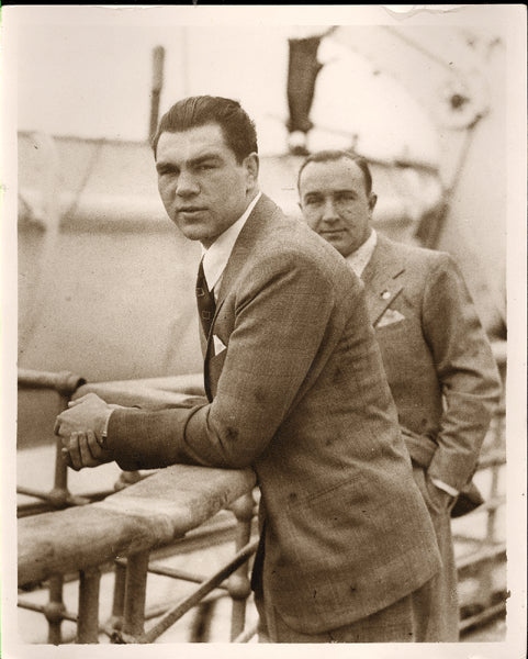SCHMELING, MAX WIRE PHOTO (1934-SAILING TO NEW YORK)
