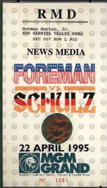 FOREMAN, GEORGE-AXEL SCHULZ CREDENTIAL (1995)