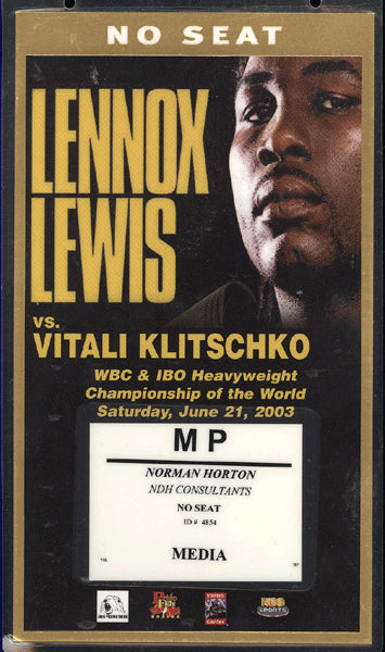 LEWIS, LENNOX-VITALI KLITSCHKO CREDENTIAL (2003)