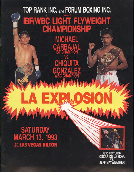 DE LA HOYA, OSCAR-JEFF MAYWEATHER & MICHAEL CARBAJAL-CHIQUITA GONZALEZ OFFICIAL PROGRAM (1993)