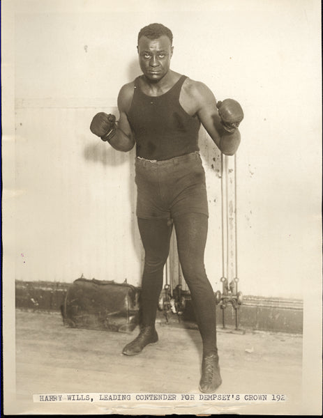 WILLS, HARRY WIRE PHOTO (1924-TRAINING FOR MADDEN)