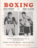 DEJOHN, MIKE-ALEX MITEFF OFFICIAL PROGRAM (1957)