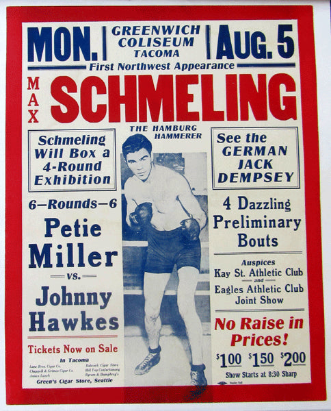 SCHMELING, MAX EXHIBITION ON SITE POSTER (1929)