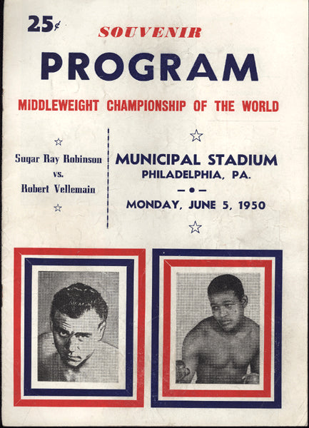 ROBINSON, SUGAR RAY-ROBERT VILLEMAIN OFFICIAL PROGRAM (1950)