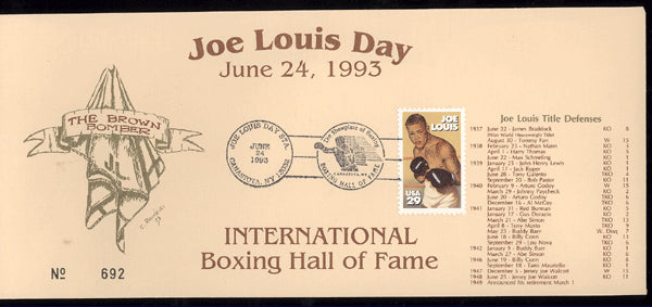 LOUIS DAY, JOE HALL OF FAME ENVELOPE (1993)