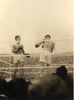 DEMPSEY, JACK-GEORGES CARPENTIER ANTIQUE MOUNTED PHOTO (1921)