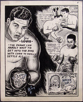 LOUIS, JOE CARTOON ARTWORK (1946-BY RENNY-CONN FIGHT)