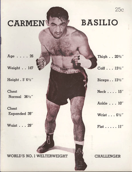 BASILIO, CARMEN-ITALO SCORTICHINI & MIKE DEJOHN-ERNIE CAB OFFICIAL PROGRAM (1954)