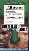 HOLYFIELD, EVANDER-JOHN RUIZ II CREDENTIAL (2001)