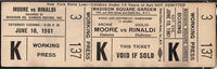MOORE, ARCHIE-GIULIO RINALDI FULL TICKET (1961-PSA/DNA AUTHENTICATED)