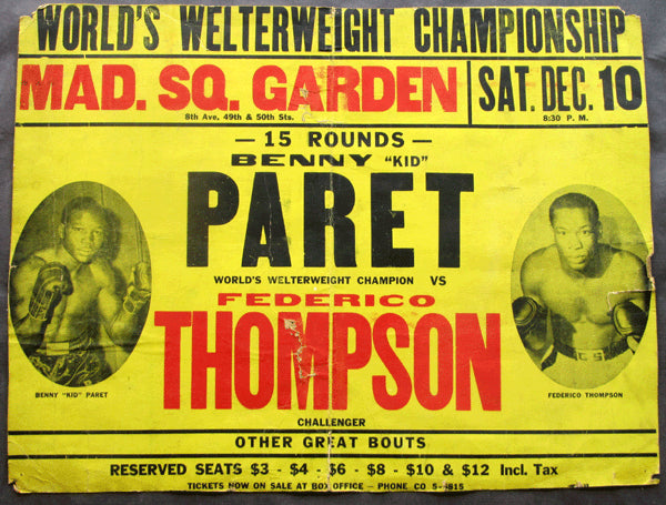 PARET, BENNY "KID"-FEDERICO THOMPSON ON SITE POSTER (1960)