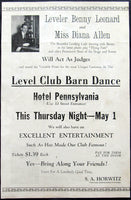 LEONARD, BENNY ON SITE POSTER (1924-NEW YORK BARN DANCE)