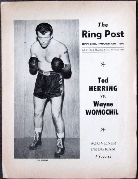 HERRING, TOD-WAYNE WOMOCHIL OFFICIAL PROGRAM (1961)