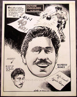 GOMEZ, WILFREDO CARTOON ART (BY BILL GALLO-1984)