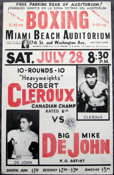 DEJOHN, MIKE-ROBERT CLEROUX ON SITE POSTER (1962)