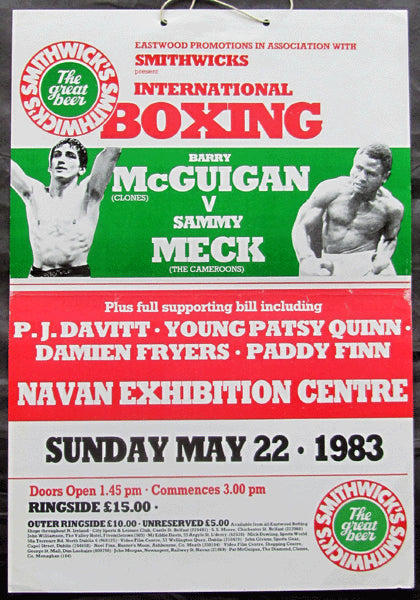 MCGUIGAN, BARRY-SAMMY MECK ON SITE POSTER (1983)