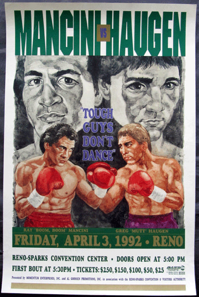 MANCINI, RAY "BOOM BOOM"-GREG HAUGEN ON SITE POSTER (1992)