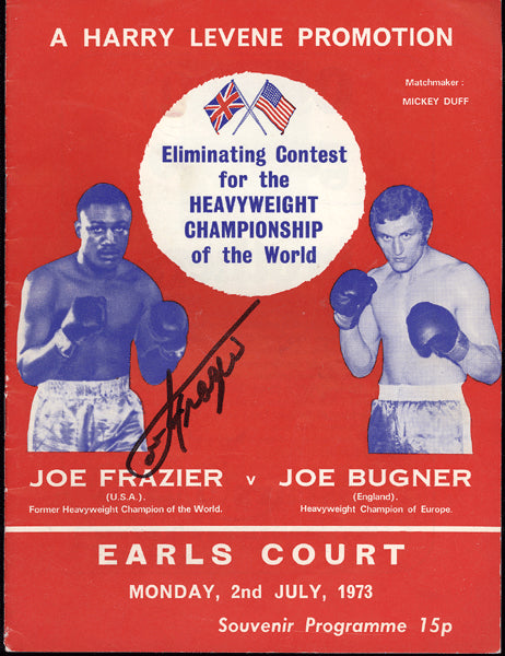 FRAZIER, JOE-JOE BUGNER SIGNED OFFICIAL PROGRAM (1973-SIGNED BY FRAZIER)