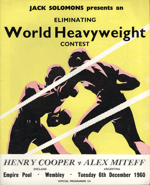 COOPER, HENRY-ALEX MITEFF OFFICIAL PROGRAM (1960)