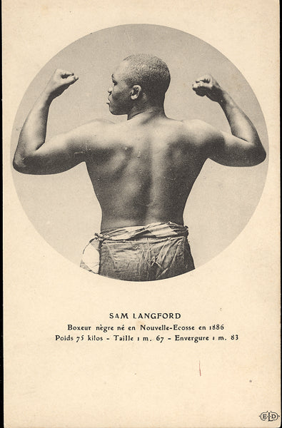 LANGFORD, SAM REAL PHOTO POSTCARD (FLEXING-FRENCH)