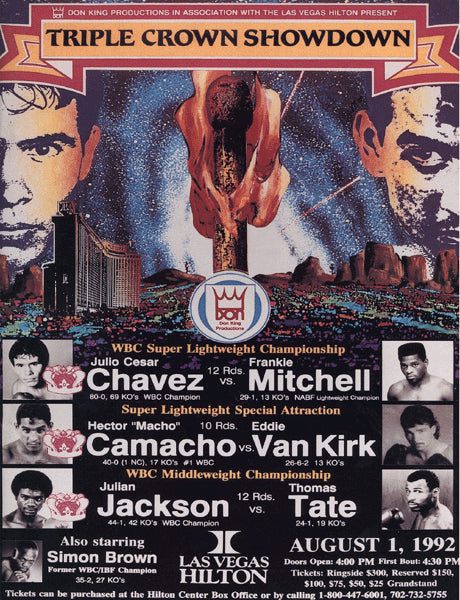 CHAVEZ, JULIO CESAR-FRANKIE MITCHELL OFFICIAL PROGRAM (1992)
