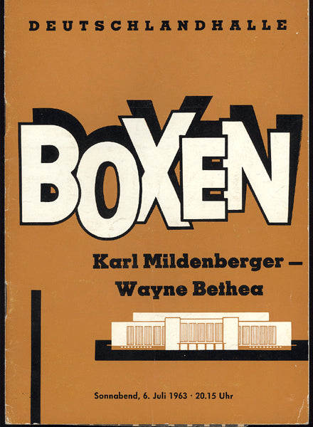 MILDENBERGER, KARL-WAYNE BETHEA OFFICIAL PROGRAM (1963)