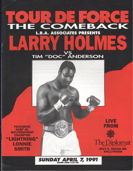 HOLMES, LARRY-TIM "DOC" ANDERSON OFFICIAL PROGRAM (1991)