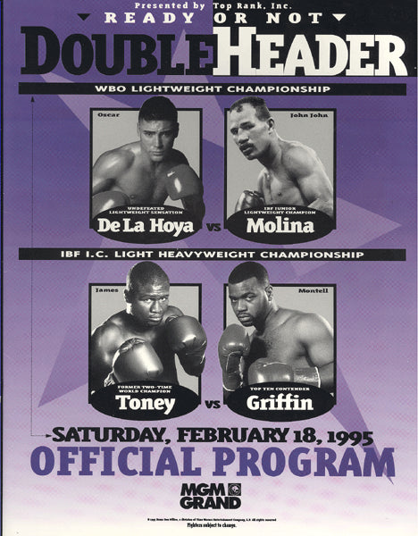 DE LA HOYA, OSCAR-JOHN JOHN  MOLINA OFFICIAL PROGRAM (1995)