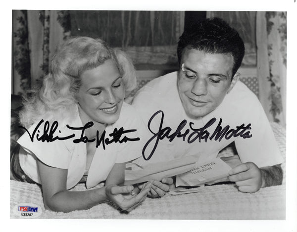 LAMOTTA, JAKE & VIKKI LAMOTTA SIGNED PHOTO (PSA/DNA AUTHENTICATED)