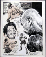 HAGLER, MARVIN-ROBERTO DURAN CARTOON ARTWORK (1983-BILL GALLO)