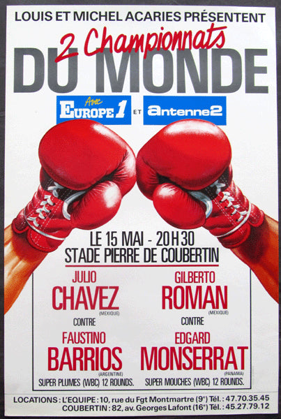 CHAVEZ, JULIO CESAR-FAUSTINO BARRIOS ON SITE POSTER (1986)