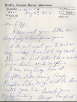 GAINFORD, GEORGE HAND WRITTEN LETTER (1952)