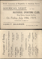 BOXING EXHIBITION FULL TICKET (1919-DRISCOLL, WILDE)