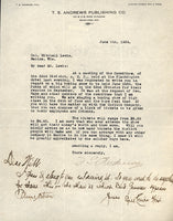 ANDREWS, T. S. SIGNED LETTER (1924)