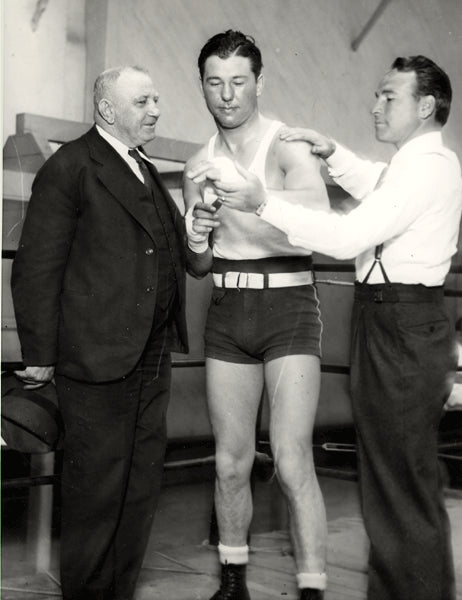 RAMAGE, LEE & JIMMY MCLARNIN WIRE PHOTO (1936)