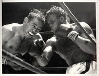 TURNER, GIL-RAMON FUENTES WIRE PHOTO (1955-9TH ROUND)