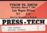 TYSON, MIKE-JAMES "BONECRUSHER" SMITH CREDENTIAL (1987)