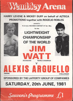 ARGUELLO, ALEXIS-JIM WATT OFFICIAL PROGRAM (1981)