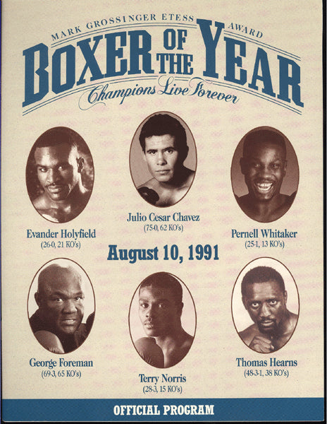 BOXER OF THE YEAR PROGRAM (1991-HOLYFIELD, CHAVEZ, FOREMAN & OTHERS)