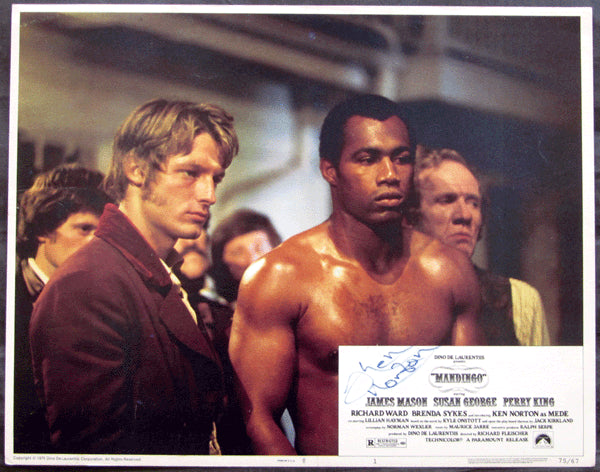 NORTON, KEN SIGNED MOVIE LOBBY CARD (MANDINGO-1975)