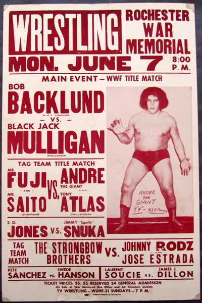 ANDRE THE GIANT ON SITE WRESTLING POSTER (1982)