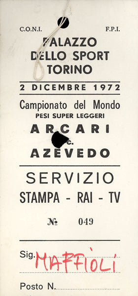ARCARI, BRUNO-EVERALDO COSTA AZEVEDO CREDENTIAL (1972)