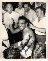 MAXIM, JOEY VINTAGE SIGNED WIRE PHOTO (1952-AFTER DEFEATING ROBINSON)
