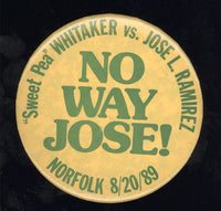 WHITAKER, PERNELL-JOSE LUIS RAMIREZ SOUVENIR PIN (1989)