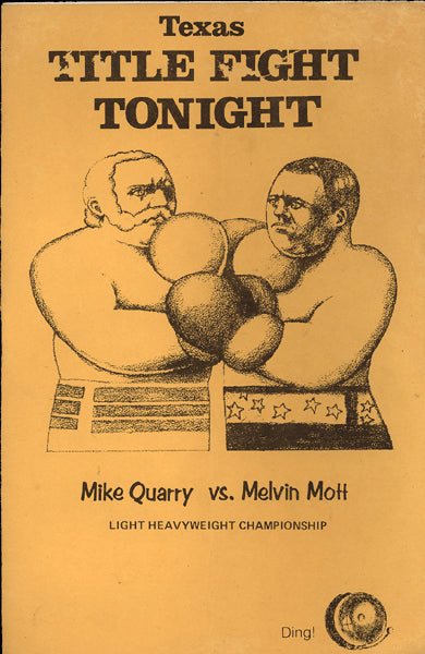 QUARRY, MIKE-MELVIN MOTT OFFICIAL PROGRAM (1975)