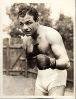 CANZONERI, TONY TRAINING WIRE PHOTO (1933-PREPARING FOR KLICK)