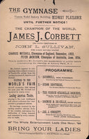 CORBETT, JAMES J. THEATRE BROADSIDE (1893-AS CHAMPION)