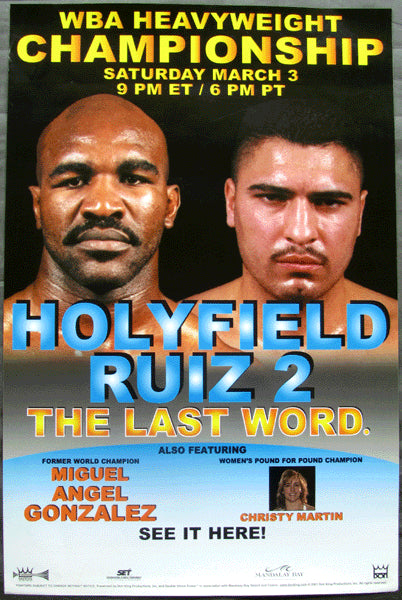 HOLYFIELD, EVANDER-JOHN RUIZ II CLOSED CIRCUIT POSTER (2001)