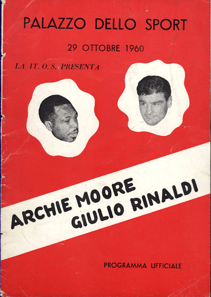 MOORE, ARCHIE-GIULIO RINALDI OFFICIAL PROGRAM (1960-SIGNED BY MOORE)